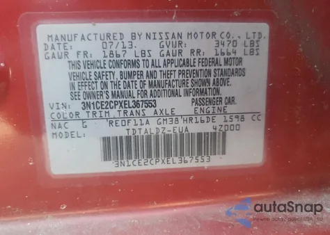 2014 Nissan Versa Note S from USA, damaged, VIN 3N1CE2CPXEL367553